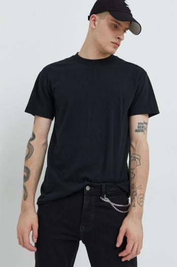 Bavlnené tričko Abercrombie & Fitch čierna farba, jednofarebné