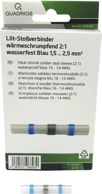 Quadrios 2011C400 krimpovacie spojka  1.5 mm² 2.5 mm² úplne izolované modrá 15 ks