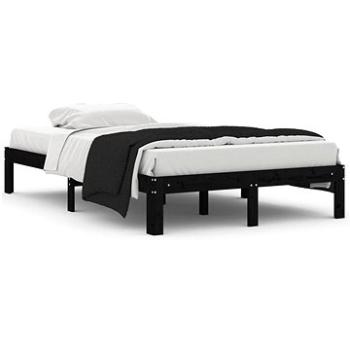 Rám postele čierny masívna borovica 120 × 200 cm, 810364