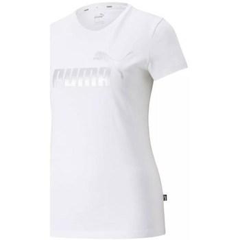 Puma  Tričká s krátkym rukávom Ess Metallic Logo Tee  Biela