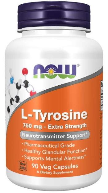 L-tyrozín Extra Silný 750 mg - NOW Foods, 90cps