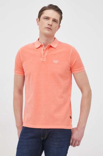 Bavlnené polo tričko Joop! oranžová farba, jednofarebné