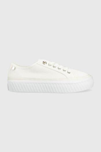 Tenisky Tommy Hilfiger PLATFORM VULCANIZED SNEAKER biela farba