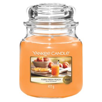 YANKEE CANDLE Classic Vonná sviečka stredná Farm Fresh Peach 411 g