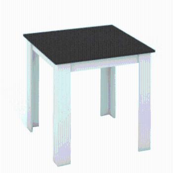 KONDELA Jedálenský stôl, biela/čierna, 80x80 cm, KRAZ