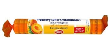 Intact Hroznový cukor s vitamínom C a marhuľovou príchuťou, 1 x 40 g