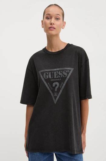 Bavlnené tričko Guess Originals čierna farba, s potlačou, M4BI13 K8FQ4