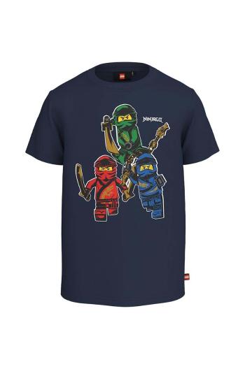 Detské bavlnené tričko Lego x Ninjago tmavomodrá farba, s potlačou