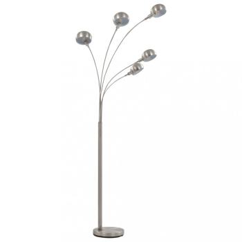 Stojaca lampa 200 cm Dekorhome Stříbrná