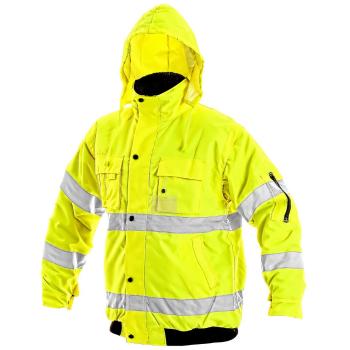 Canis Zimná reflexná bunda s odopínateľnými rukávmi LEEDS - Žltá | L