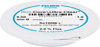 Felder Löttechnik ISO-Core "Ultra-Clear" Sn100Ni+ spájkovací cín bez olova cievka Sn99,25Cu0,7Ni0,05  0.5 mm