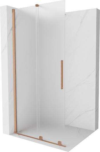 MEXEN/S - Velar Sprchová zástena posuvná Walk-in 85 x 200 cm, dekor 8 mm, meď kartáčovaná 871-085-000-33-65