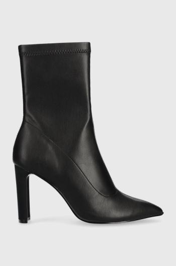Členkové topánky Aldo Catya dámske, čierna farba, na podpätku,