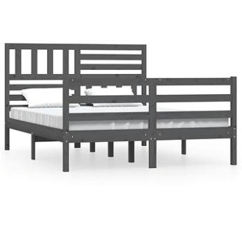 Rám postele sivý masívne drevo 120 × 190 cm Small Double, 3101060