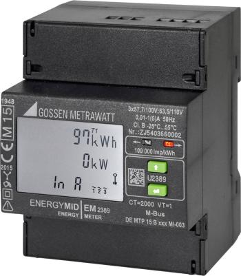 Gossen Metrawatt U2389-V025 trojfázový elektromer s pripojením meniča  digitálne/y  Úradne schválený: áno  1 ks