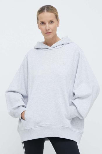 Bavlnená mikina adidas Originals Hoodie dámska, šedá farba, s kapucňou, melanžová, IX2344