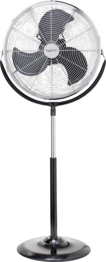 stojanový ventilátor Sygonix 140 W, (š x v) 54 cm x 130 cm, čierna, strieborná