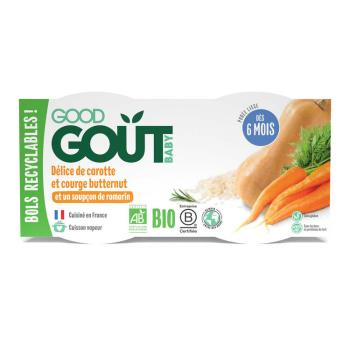 EXP: 16.08.2023 2x GOOD GOUT BIO Pyré z maslovej tekvice a mrkvy 190 g