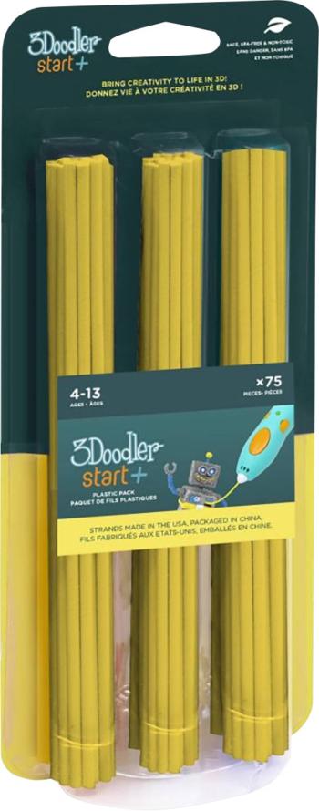 3Doodler 3DS-ECO04-YELLOW-75 Start vlákno pre 3D tlačiarne PLA plast     žltá  75 ks