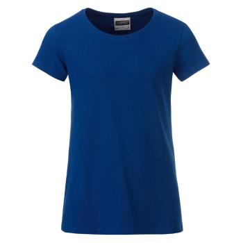 James & Nicholson Klasické dievčenské tričko z biobavlny 8007G - Tmavá kráľovská modrá | XL