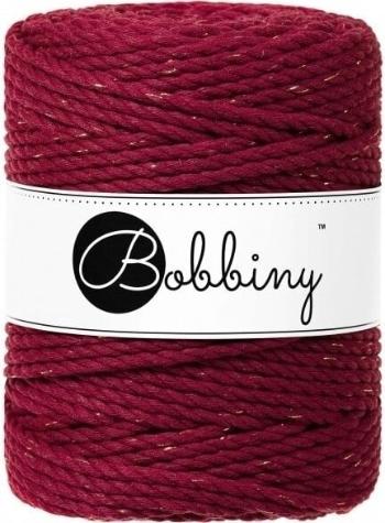 Bobbiny 3PLY Macrame Rope 5 mm 100 m Golden Wine Red Špagát