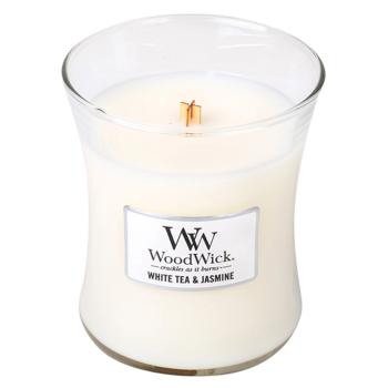 WOODWICK Vonná sviečka váza stredná White Tea & Jasmine 275 g