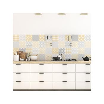 Sada 24 nástenných samolepiek Ambiance Scandinavian Cement Tile Stickers Jersey, 10 × 10 cm