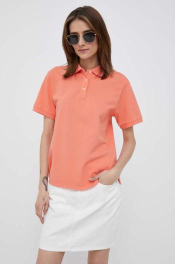 Polo tričko United Colors of Benetton dámsky, oranžová farba