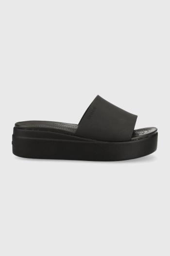 Šľapky Crocs Brooklym Slide dámske, čierna farba, na platforme, 208728