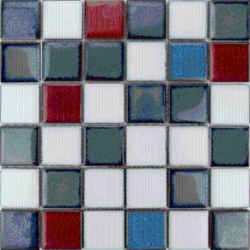 Keramická mozaika Premium Mosaic modrá 30x30 cm lesk MOS48MIX1