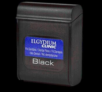 Elgydium Clinic Black Voskovaná dentálna niť s fluoridom 50 m