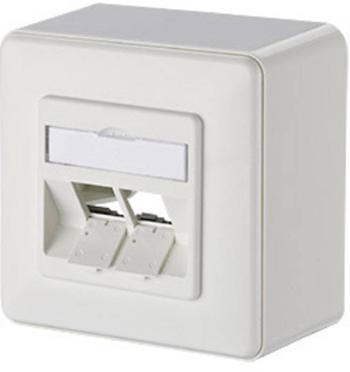 Metz Connect sieťová zásuvka na omietku neopatrené špecifikáciou 2 porty čisto biela
