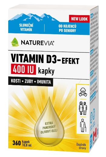 NatureVia Vitamín D3-EFEKT 400 I.U. kvapky 10.8 ml