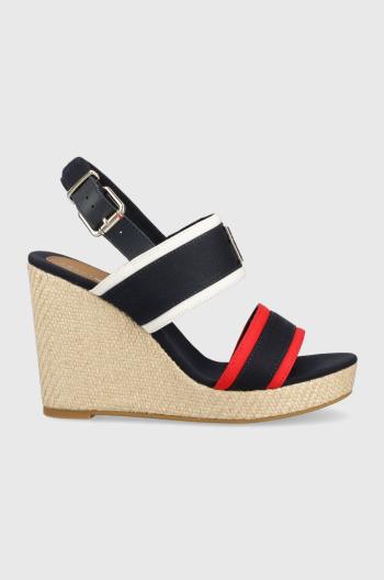 Sandále Tommy Hilfiger RWB FEMININE WEDGE dámske, tmavomodrá farba, na kline