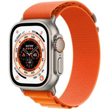 Apple Watch Ultra 49 mm titánové puzdro s oranžovým alpským ťahom – Medium (MQFL3CS/A)