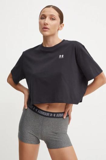 Tréningové tričko Under Armour Boxy Crop Logo čierna farba, 1386845