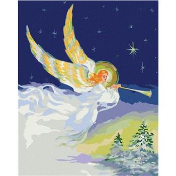 Maľovanie podľa čísel – Vianočný anjel so zlatými krídlami (HRAbz33183nad)