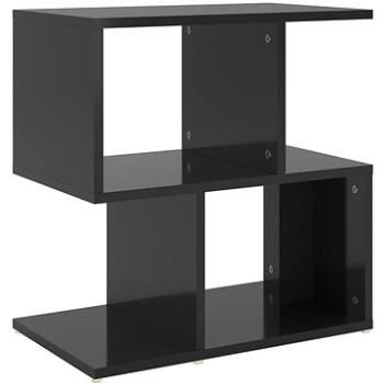 SHUMEE Nočný stolík čierny s vysokým leskom 50 × 30 × 51,5 cm drevotrieska, 806378