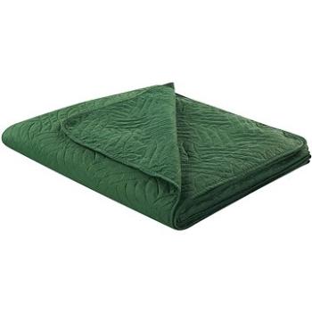 Embosovaná prikrývka na posteľ 200×220 cm zelená BABAK, 313515 (beliani_313515)
