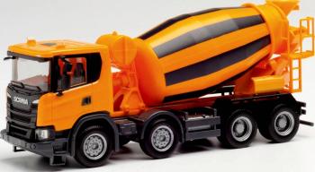 Herpa 312424 H0 Scania CG 17 4-nápravový domiešavač cementu, komunálna oranžová &quot;