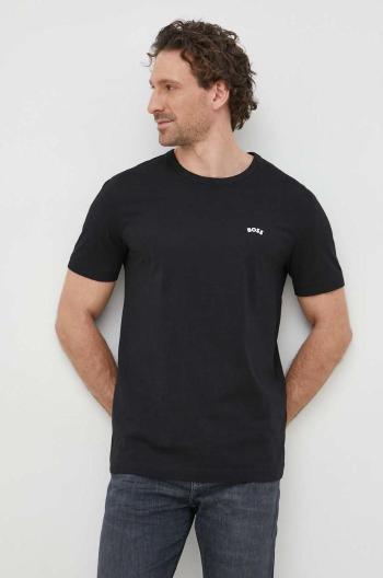 Bavlnené tričko BOSS Boss Athleisure čierna farba, jednofarebné