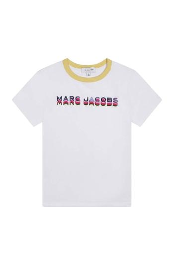 Detské bavlnené tričko Marc Jacobs biela farba,