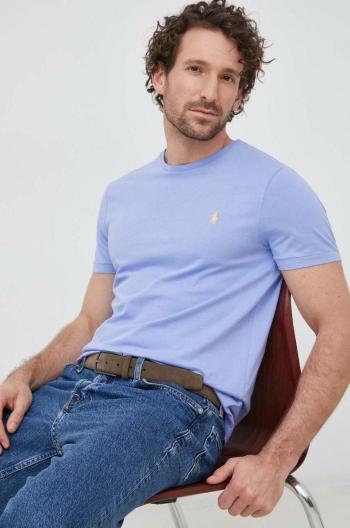 Bavlnené tričko Polo Ralph Lauren fialová farba, jednofarebné
