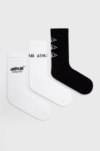 Ponožky Unfair Athletics 3-pak pánske, čierna farba