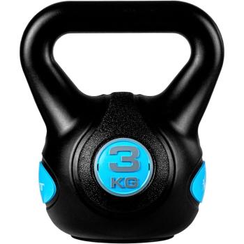 MOVIT Kettlebell činka - 3 kg, čierna/svetlomodrá