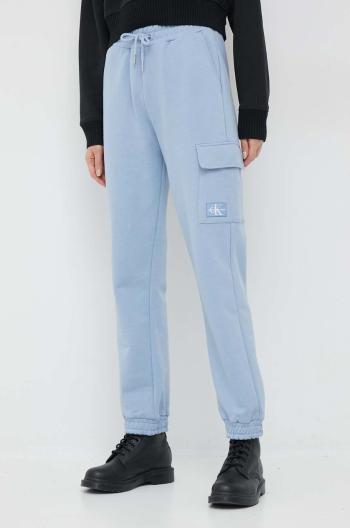 Bavlnené tepláky Calvin Klein Jeans dámske, jednofarebné