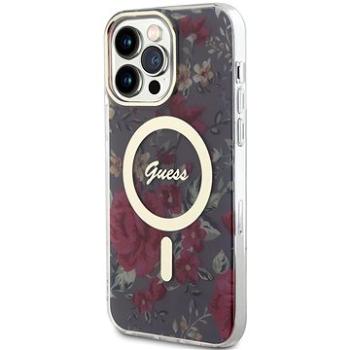 Guess PC/TPU Flowers IML MagSafe Kompatibilný Zadný Kryt na iPhone 13 Pro Max Kaki (GUHMP13XHCFWSA)