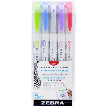 ZEBRA Mildliner Cool & Refined štetcové 5 farieb (79205)