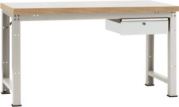 Manuflex WP5407.7035 Kompletný štandardný pracovný stôl PROFI s plastovou platňou, ŠxHxH = 1500 x 700 x 840 mm