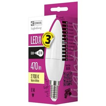 EMOS LED žiarovka Classic Candle 6 W E14 teplá biela (1525731201)